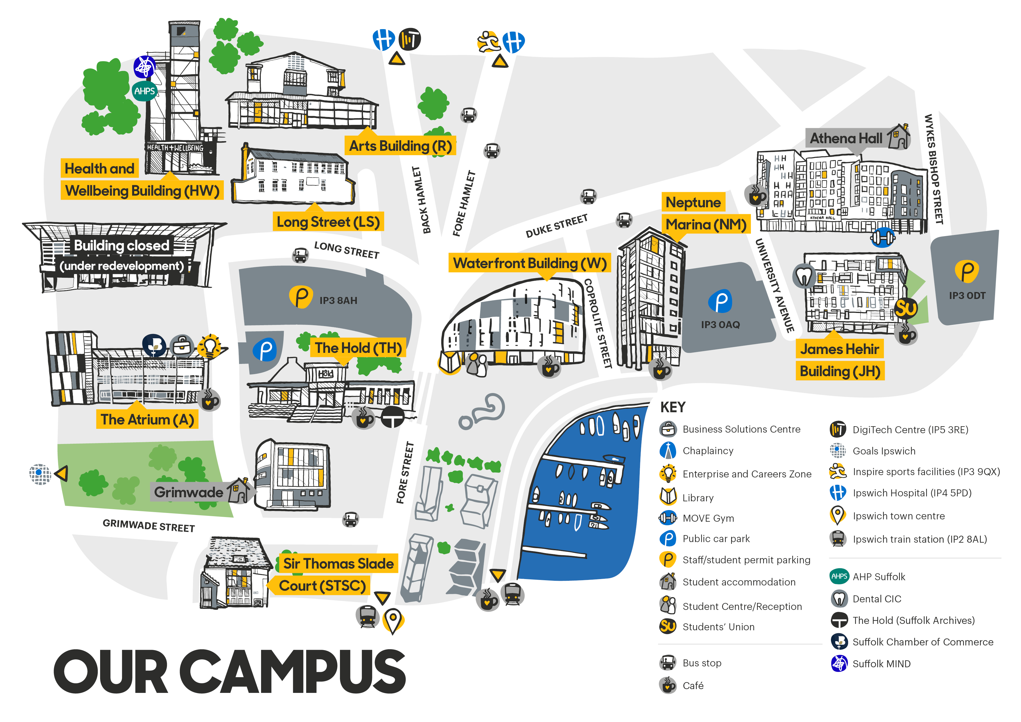A map of the Ipswich campus